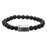 Stainless steel herenarmband met lavastenen