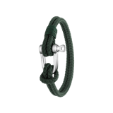 Herrenarmband, Edelstahl, Federring-Verschluss, dunkelgrün