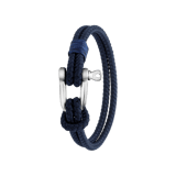 Herrenarmband, Edelstahl, Federring-Verschluss, dunkelblau