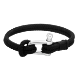 Herrenarmband, Edelstahl, Federring-Verschluss, schwarz