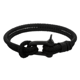 Herrenarmband, Edelstahl, Federring-Verschluss, schwarz/schwarz