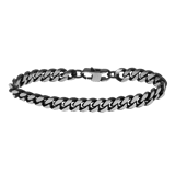 Herrenarmband, Edelstahl, Gourmet-Kettenglied, schwarz