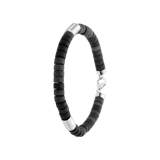 Herrenarmband, Edelstahl, Naturstein, schwarzer Achat