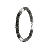 Gerecycled stainless steel herenarmband natuursteen green jasper