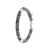 Gerecycled stainless steel herenarmband natuursteen picasso jasper