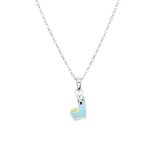 Zilveren ketting met hanger enamel alpaca