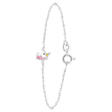 Armband, 925 Silber, Emaille, Einhorn