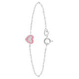Armband, 925 Silber, Herz, Emaille, Zirkonia