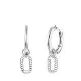 Zilveren oorringen met hanger twisted voor dames
