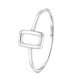 Zilveren ring rechthoek