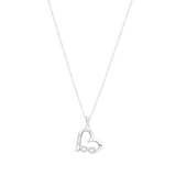 Zilveren ketting hanger hart en infinity zirkonia voor dames