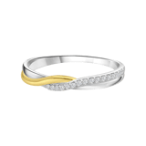 Ring, 925 Silber, Welle mit Zirkonia