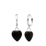 LuLu Jewels stainless steel oorringen met hart zwarte obsidiaan voor dames