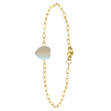 Stainless steel goldplated fantasiearmband met hanger hart met lapis lazuli voor dames