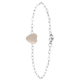 Stainless steel armband met hart rozenkwarts