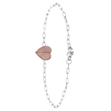 Armband, Edelstahl, mit Herz, Rhodonit