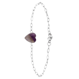 Armband, Edelstahl, mit Herz, Amethyst