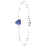 Armband, Edelstahl, mit Herz, Achat in Blau