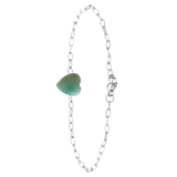 Armband, Edelstahl, mit Herz, Aventurin-Quarz in Grün