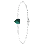 Armband, Edelstahl, mit Herz, Malachit