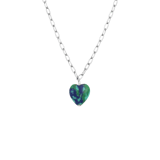 Stainless steel ketting met hart malachiet