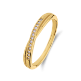 Ring, 925 Silber, vergoldet, mit Zirkonia