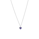 Zilveren ketting met hanger hart blauw