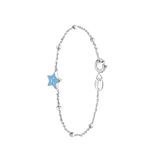 Zilveren armband ster enamel blauw