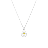 Halskette, 925 Silber, mit Anhänger, Blume, Emaille