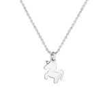 Halskette, 925 Silber, mit Anhänger, Einhorn