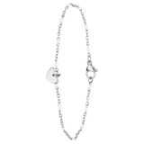 Armband, Edelstahl, mit Herzanhänger, weiß