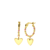 Stainless steel goldplated oorringen met hanger hart voor dames