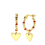 Stainless steel goldplated oorringen met hanger hart voor dames