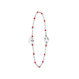 Stainless steel oorbellen met hanger hart rood