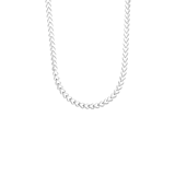 Gerecycled zilveren ketting hart schakel voor dames