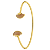 Stainless steel goldplated bangle met rozenkwarts voor dames