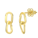 9 Karaat damesoorbellen dubbele paperclip