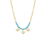Halskette, Edelstahl, vergoldet, mit Anhänger, Augen