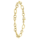 Stainless steel goldplated schakelarmband voor dames