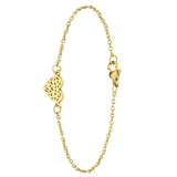Stainless steel goldplated fantasiearmband met hanger hart voor dames