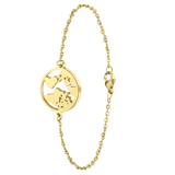 Armband, Edelstahl, vergoldet, Globus