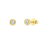 Zilveren goldplated oorknoppen met zirkonia voor dames