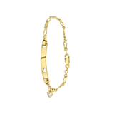 Zilveren plaatarmband hanger hart