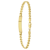 Zilveren goldplated plaatarmband met hartschakel voor dames