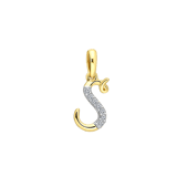 14K geelgouden alfabet hanger met diamant 0,03ct