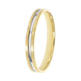 Bicolor-Trauring für Damen, 585 Gold, 3 mm, Lara TW 308
