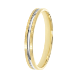 Bicolor-Trauring für Damen, 375 Gold, 3 mm, Lara TW 308