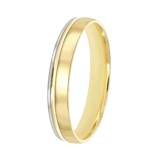 Bicolor-Trauring für Damen, 375 Gold, 4 mm, Rosa TW 455