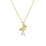 Zilveren goldplated ketting met hanger roos met zirkonia voor dames
