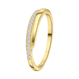 Zilveren goldplated ring met zirkonia voor dames